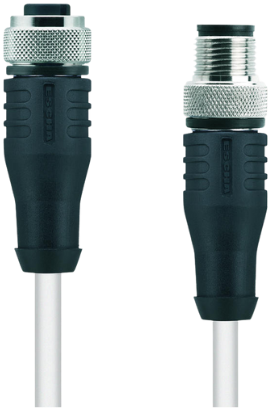 HT-WAK8-5-HT-WAS8/S2430 | M12/M12 kabel, 8p, female 0°/male 0°, 5 m, PTFE