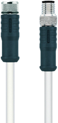 HT-SKP3-2-HT-SSP3/S2430 | M8/M8 kabel, 3p, female 0°/male 0°, 2 m, PTFE