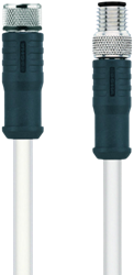 HT-SKP4-2-HT-SSP4/S2430 | M8/M8 kabel, 4p, female 0°/male 0°, 2 m, PTFE
