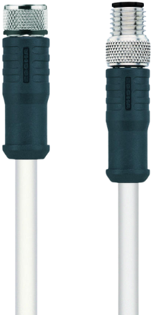HT-SKP4-2-HT-SSP4/S2430 | M8/M8 kabel, 4p, female 0°/male 0°, 2 m, PTFE