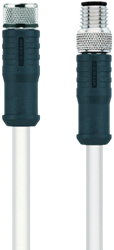 HT-SKP4-5-HT-SSP4/S2430 | M8/M8 kabel, 4p, female 0°/male 0°, 5 m, PTFE,