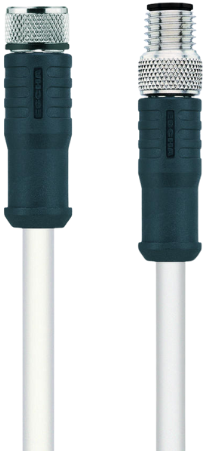 HT-SKP4-5-HT-SSP4/S2430 | M8/M8 kabel, 4p, female 0°/male 0°, 5 m, PTFE,