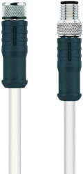 HT-SKP3-1-HT-SSP3/S2430 | M8/M8 kabel, 3p, female 0°/male 0°, 1 m, PTFE