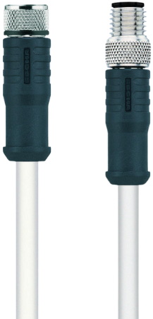 HT-SKP3-1-HT-SSP3/S2430 | M8/M8 kabel, 3p, female 0°/male 0°, 1 m, PTFE