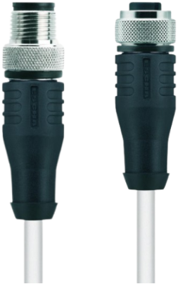 HT-WAK12-1-HT-WAS12/S2430 | M12/M12 kabel, 12p, female 0°/male 0°, 1 m, PTFE, high temp.