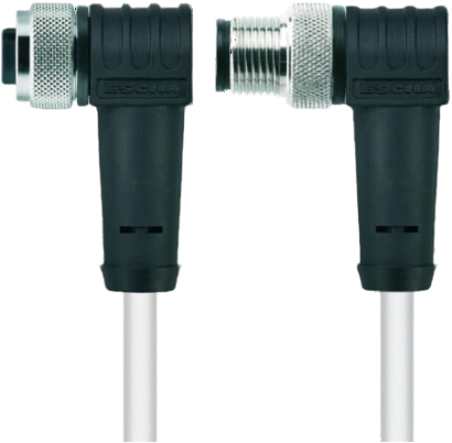 HT-WWAK3-1-HT-WWAS3/S2430 | M12/M12 kabel, 3p, female 90°/male 90°, 1 m, PTFE, high temp.