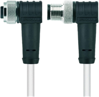 HT-WWAK4-5-HT-WWAS4/S2430 | M12/M12 kabel, 4p, female 90°/male 90°, 5 m, PTFE