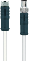 HT-SKP4-1-HT-SSP4/S2430 | M8/M8 kabel, 4p, female 0°/male 0°, 1 m, PTFE, high temp.