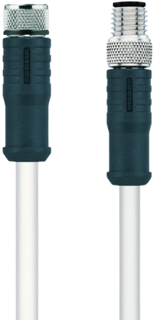 HT-SKP4-1-HT-SSP4/S2430 | M8/M8 kabel, 4p, female 0°/male 0°, 1 m, PTFE, high temp.