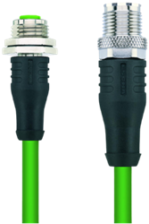 IE-FKFDSX8.066-5-IE-WASSX8.066/S3500 | M12/M12 cable, 8p, female 0°/male 0°, 5 m, PUR