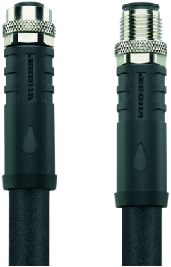 PS-AM12K4.155-1-PS-AM12S4.155/S5015 | M12/M12 power, 4p, female 0°/male 0°, 1 m, PUR