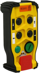 RE5910/004 | Draadloze veiligheidsbediening, 4x drukschakelaar (BPSV), met IR, E-stop zwart
