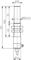 Ex RC M20 1Wr - 2m - magnetische sensor afmeting - steute