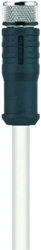 HT-SKP3-10/S2430 | M8 connector, 3p, female 0°, 10 m, PTFE, high temp.