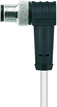 HT-WWAS3-5/S2430 | M12 connector, 3p, male 90°, 5 m, PTFE, high temp.