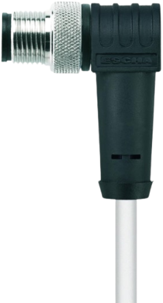 HT-WWAS4-10/S2430 | M12 connector, 4p, male 90°, 10 m, PTFE, high temp.