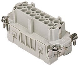 CCEF 16 N | Female binnenwerk, 16P+PE, krimp, 16A, 500V, voor maat 77.62 No.17-32