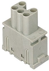 CX 05 SF | Female binnenwerk, 1 module, 5P, zilver, veerklem, 16A, 400V